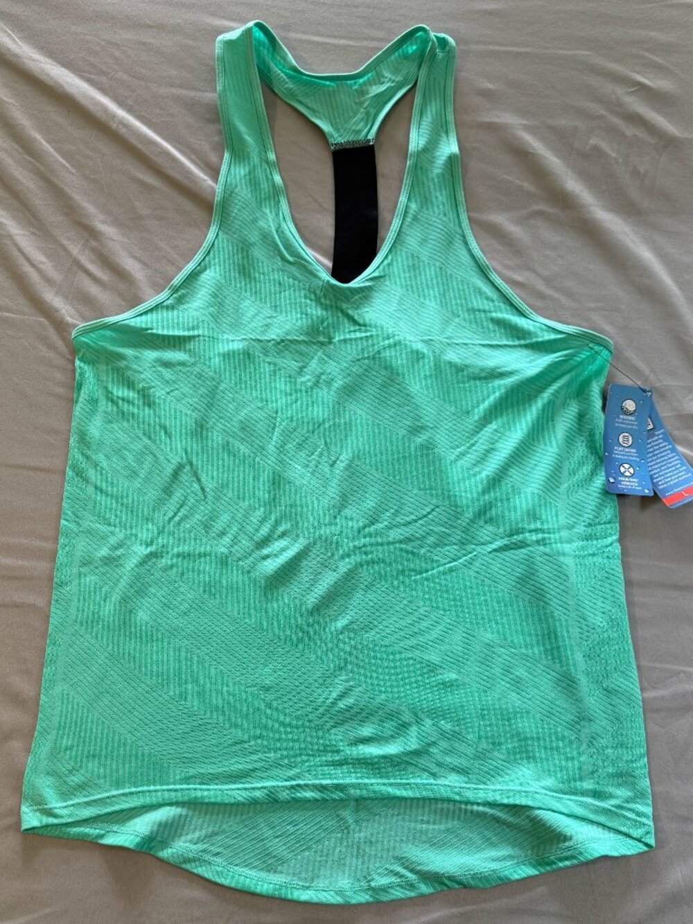 Shoactive Women's Racerback Athletic Flat Seam Tagless Tank Top Mint Green L